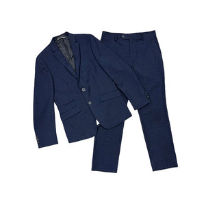 Andrew Mark Custom Made Check Navy Suit, 10-12 years