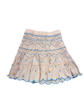 Stella McCartney Blush Pink Embroidered Scalopped Hem Skirt, 4 years