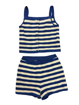 Polo Ralph Lauren Cream and Blue Stripe Knit Set, 6 years