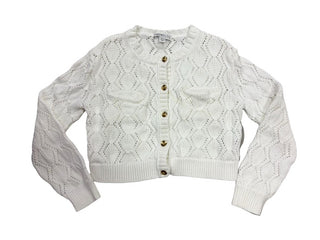 Crewcuts White Open Knit Cardigan, 4-5 years