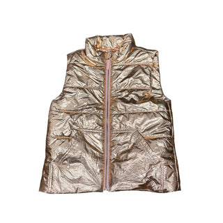 Crewcuts Metallic Rose Gold Zip up Vest, 10 years