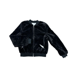 Splendid Black Faux Fur Bomber Jacket, 14 years