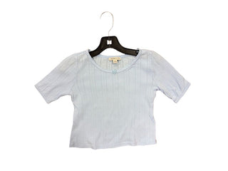 Crewcuts Blue Pointelle Knit Crop Top with Rosette, XS