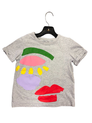 Stella McCartney Abstract Face Graphic Grey Tee, 4-6 years