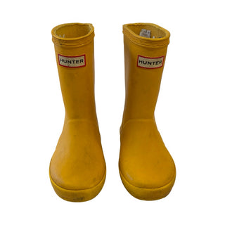 Hunter Yellow rain boots, 8 little kid