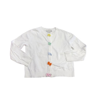 Stella McCartney White cardigan with rainbow knit bows on button, 6 years