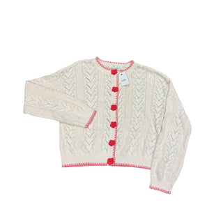 M&S Cream Knit Sweater with Pink Knit Rose Buttons New with Tag, 11-12 years
