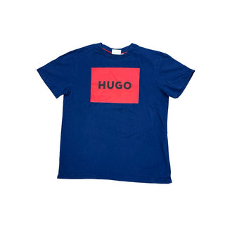 Hugo Blue T-Shirt with Red Logo, 12 years