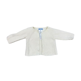 Jacadi Cream Knit Button Cardigan, 3 months