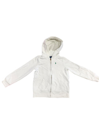 Polo Ralph Lauren White zip up hoodie, 6 years