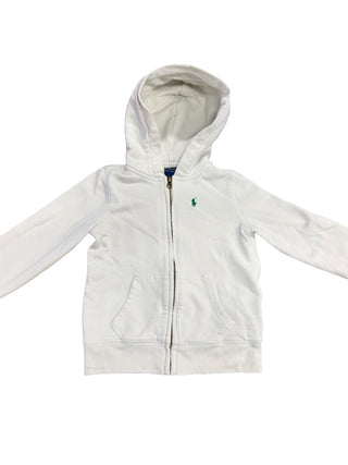 Polo Ralph Lauren White zip up hoodie, 6 years