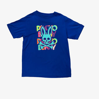 Psycho Bunny Bright Blue Graphic Logo Tee, 14-16 years