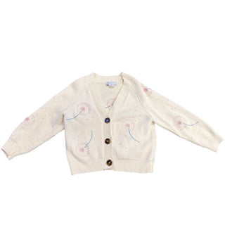 Stella McCartney Cream Knit floral cardigan, 5 years