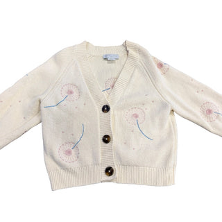 Stella McCartney Cream Knit floral cardigan, 5 years