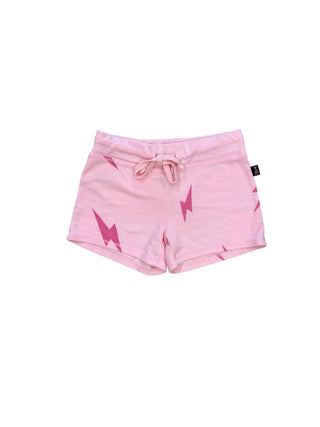 T2Love Light pink shorts w/pink lightning bolt, 8 years