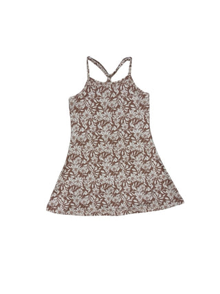 Tan athletic dress with white flowers , 4-5 years