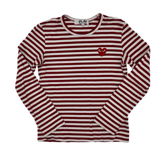 Comme Des Garçons  Red strip long sleeve , youth Medium