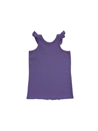 Chaser Purple ribbed tank top w/frill sleeves, 6 years