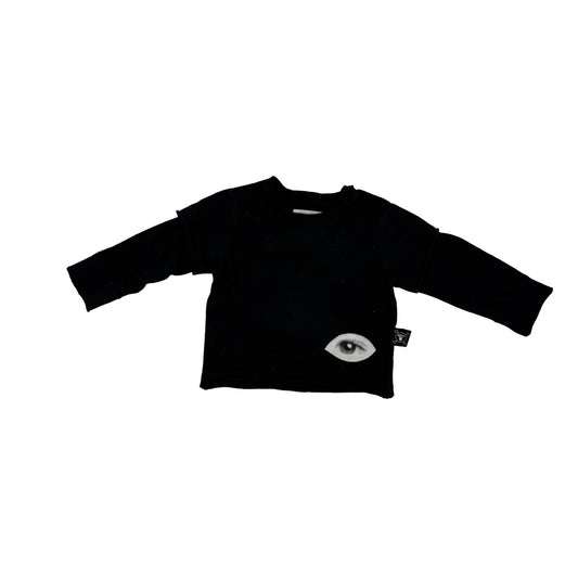 Nununu Black long sleeve w/eye, 6-12 months