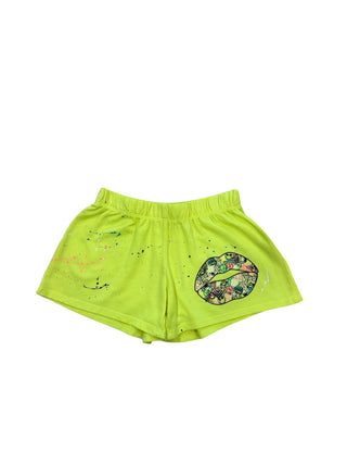 Firehouse Neon yellow shorts with graphic, S
