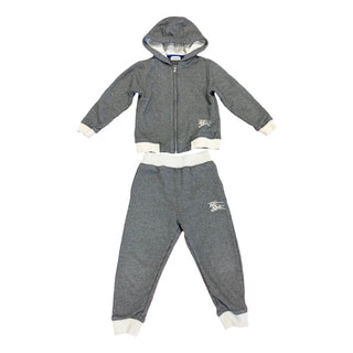 Burberry Grey full zip hoodie/pant set w/embroidered EKD logos, 6 years