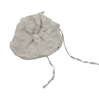 Hutteli Hut linen stripped hat, 9-12 months