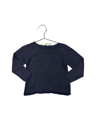 Bonton Dark Purple V-Neck Long Sleeve Shirt, 4 years