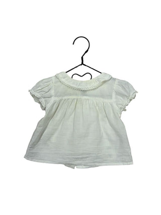 Louis Louis White T-Shirt with Collar, 3 months