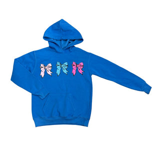 Girls Do Too Blue Hooded Sweatshirt with Bows, 10-12 years