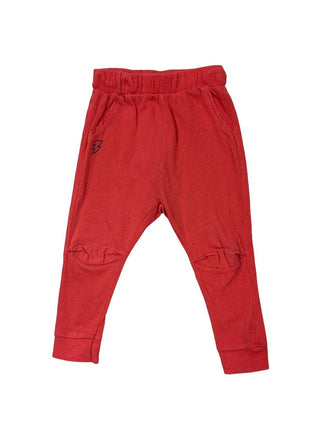 Zara Bright Red Sweatpants with Lightning Graphic and Knee Details, 18-24