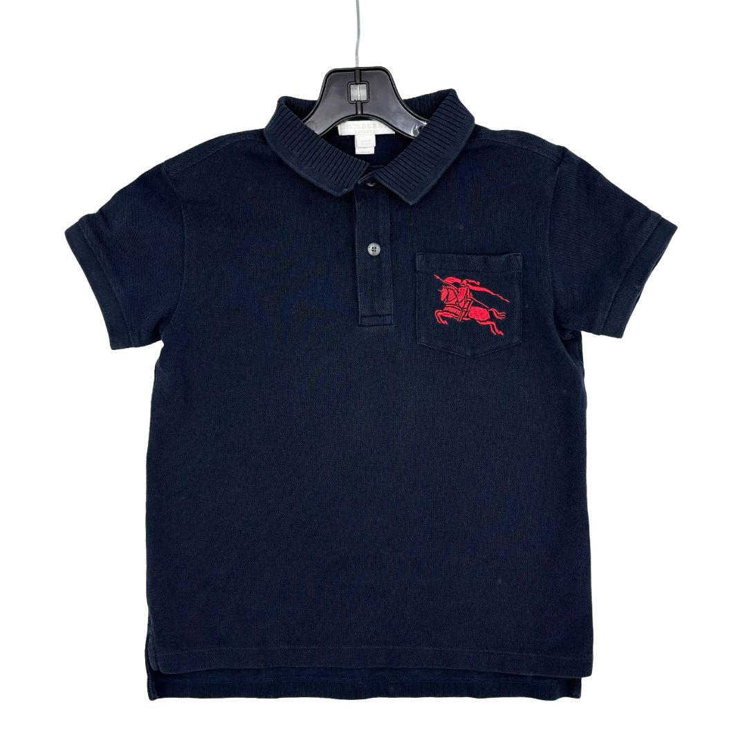 Burberry navy collared polo shirt, 8 years