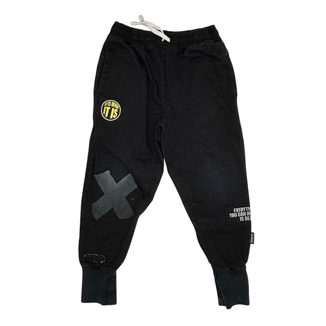 Nununu black It Is What It Is pants, 8-9 years