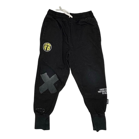 Nununu black It Is What It Is pants, 8-9 years