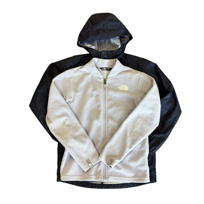 The North Face navy rain coat w/lavender detachable fleece, 7-8 years