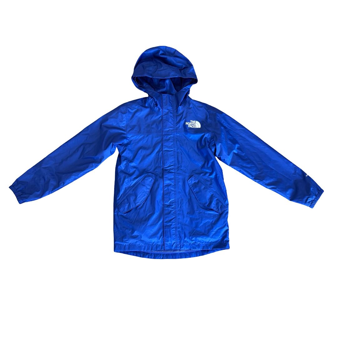 The North Face blue rain coat w/detachable fleece, 7-8 years