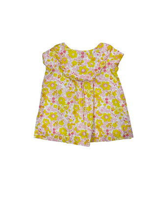 Jacadi Trapese Floral Dress with Wavy Collar, 3 months