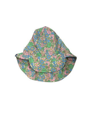 Bonton Mixed Floral Print Hat and Longsleeve Swimsuit Set , 6 months