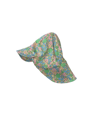 Bonton Mixed Floral Print Hat and Longsleeve Swimsuit Set , 6 months