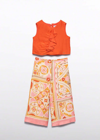 Abel & Lula Girl Printed Culotte Pants And Top Set New with tags, 4 years