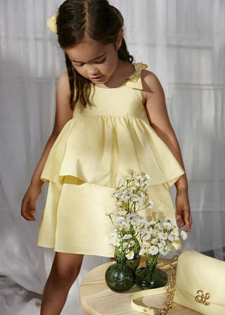 Abel & Lula Girls taffeta yellow ruffle dress new with tags, 4 years