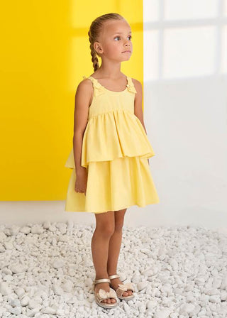 Abel & Lula Girls taffeta yellow ruffle dress new with tags, 4 years