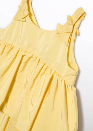 Abel & Lula Girls taffeta yellow ruffle dress new with tags, 4 years