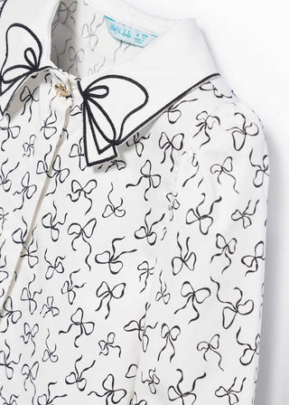 Abel & Lula Girls satin poplin blouse with bows new with tags, 4 years