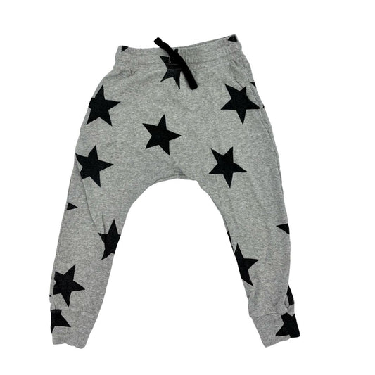 Nununu grey w/stars light sweatpants, 3-4 years