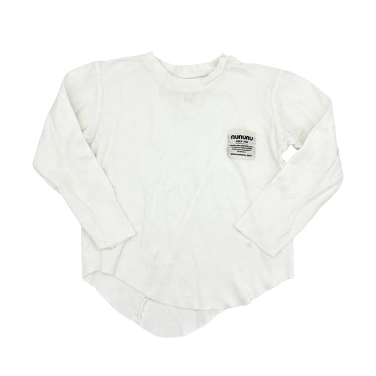 Nununu white long sleeve, 3-4 years