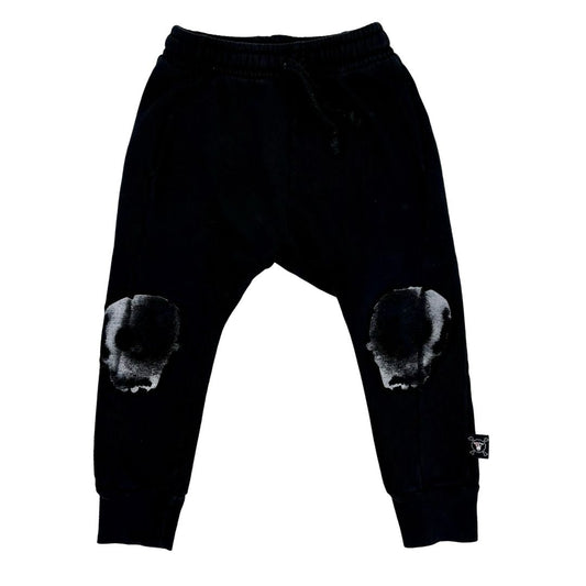 Nununu black w/skulls sweatpants, 3-4 years
