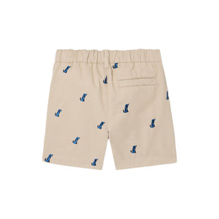 Jacadi Beige Twill Shorts with Blue Dogs, 6 months