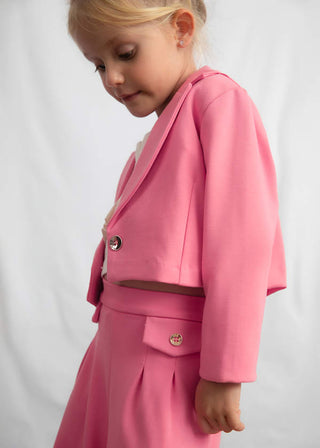 Girls ruffled shirt and blazer pant 3 piece set new with tags, 4 years