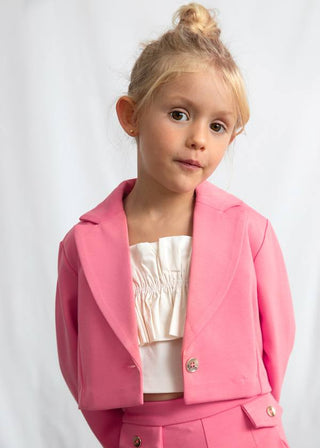Girls ruffled shirt and blazer pant 3 piece set new with tags, 4 years