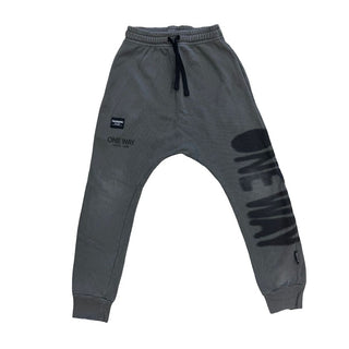 Nununu Khaki Green Sweatpants with Black Graphics, 8-9 years